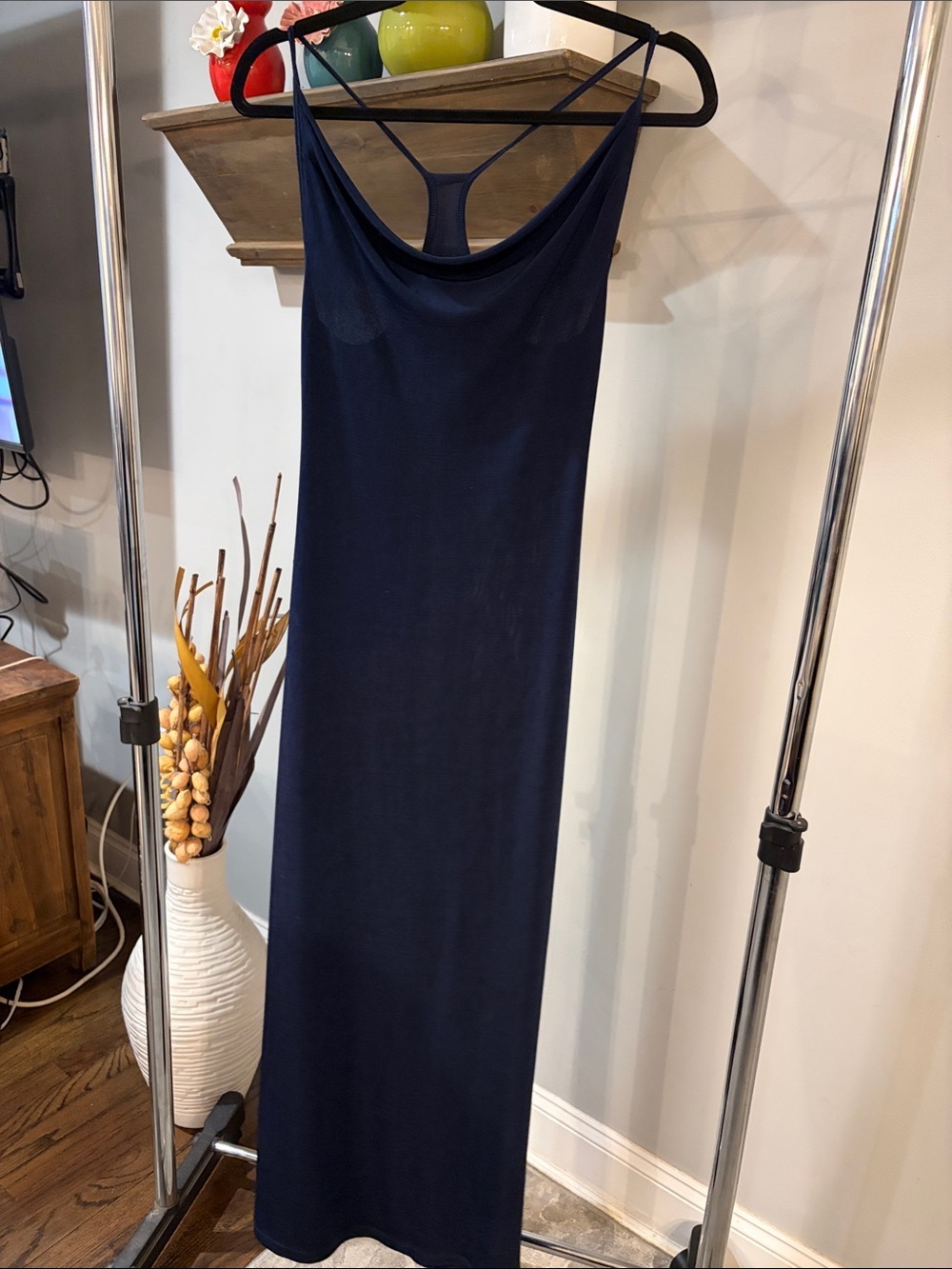 Navy Cowl Neck Maxi Dress - Women's Slip Dress size medium